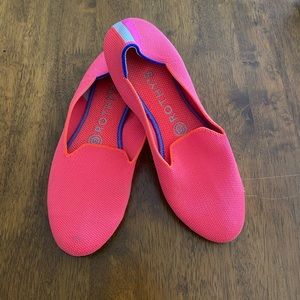 Rothy’s pink and indigo loafer